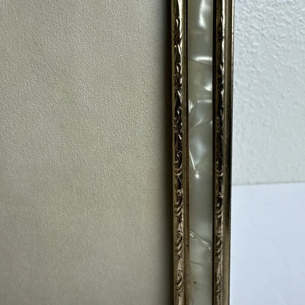 Vintage Gold Metal Enamel Engraving